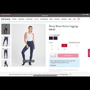 NWT Spanx Booty Boost Lapis Night Leggings - M